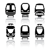 Vector clipart: Set of transport icons - Train and Tram