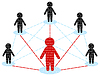 Vector clipart: Network communication. Business Team concept.