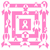Vector clipart: an abstract mosaic pink Support Ribbon