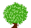 Vector clipart: of tree for St. Patrick`s Day with four le