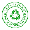 Vector clipart: 100% recycled materials stamp