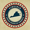 Vektor Cliparts: Vintage label Virginia