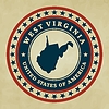 Vektor Cliparts: Vintage-Label West Virginia