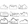 Vector clipart: Outlines of houses