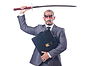 Businessman with sword | Stock Foto