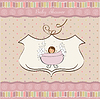 Vector clipart: romantic baby girl shower card