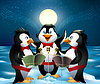 Vector clipart: night song of penguins