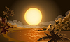 Vector clipart: Sunset in Micronesia