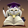 Vector clipart: Owl in bachelor hat