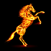 Vector clipart: Fire horse rearing up