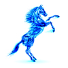 Vector clipart: Blue fire horse rearing up