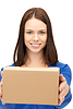 Businesswoman delivering box | Stock Foto