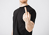 Man showing middle finger | Stock Foto