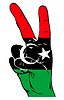 Vector clipart: Peace Sign of the Libyan Flag