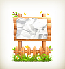 Vector clipart: Wooden sign in grass