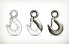 Vector clipart: Lifting hook drawing