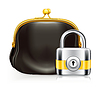 Vector clipart: Lock and purse, icon