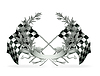 Vector clipart: Wreath and Racing flags