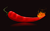 Vector clipart: Burning pepper in black,