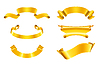 Vector clipart: Gold ribbons, set