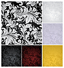 Vector clipart: Seamless Wallpaper Pattern, set of six colors