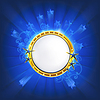 Vector clipart: Frame with stars on blue,