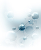 Vector clipart: Futuristic background with molecules blue,