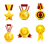 Vector clipart: Gold medal, set 10eps