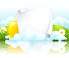 Vector clipart: Paper frame in clouds, 10eps
