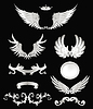 Vector clipart: Design elements with wings, high quality 10eps