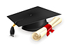 Vector clipart: Graduation cap and diploma