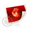 Vector clipart: Heart, postage stamp