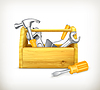 Vector clipart: Wooden toolbox