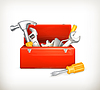 Vector clipart: Red toolbox, 10eps
