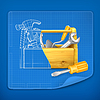 Vector clipart: Tool box blue print