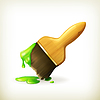 Vector clipart: Brush with paint