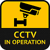 Vector clipart: CCTV symbol, label security camera