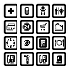 Vector clipart: Gas station. Signs set car services. Black