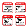 Vector clipart: Video surveillance signs set
