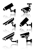 Vector clipart: Video surveillance, new big set stickers