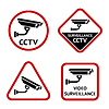 Vector clipart: Security camera, set sticky labels