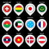 Vector clipart: Map marker with flag-set first