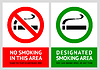 Vector clipart: No smoking and Smoking area labels - Set