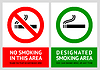 Vector clipart: No smoking and Smoking area labels - Set 13