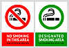 Vector clipart: No smoking and Smoking area labels - Set