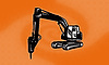 Photo 300 DPI: construction digger mechanical excavator