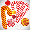 Vector clipart: set with different red and white candies