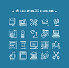 Vector clipart: Set of Lines Education Icons