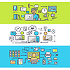 Vector clipart: Coworking Center, Freelancer. Concept Office Work