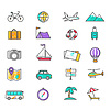Vector clipart: Set Thin Lines Icons of Traveling